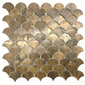 Beautiful Fish Scale Brass Inlay tile Antique Bronze Mirror Copper Mosaic