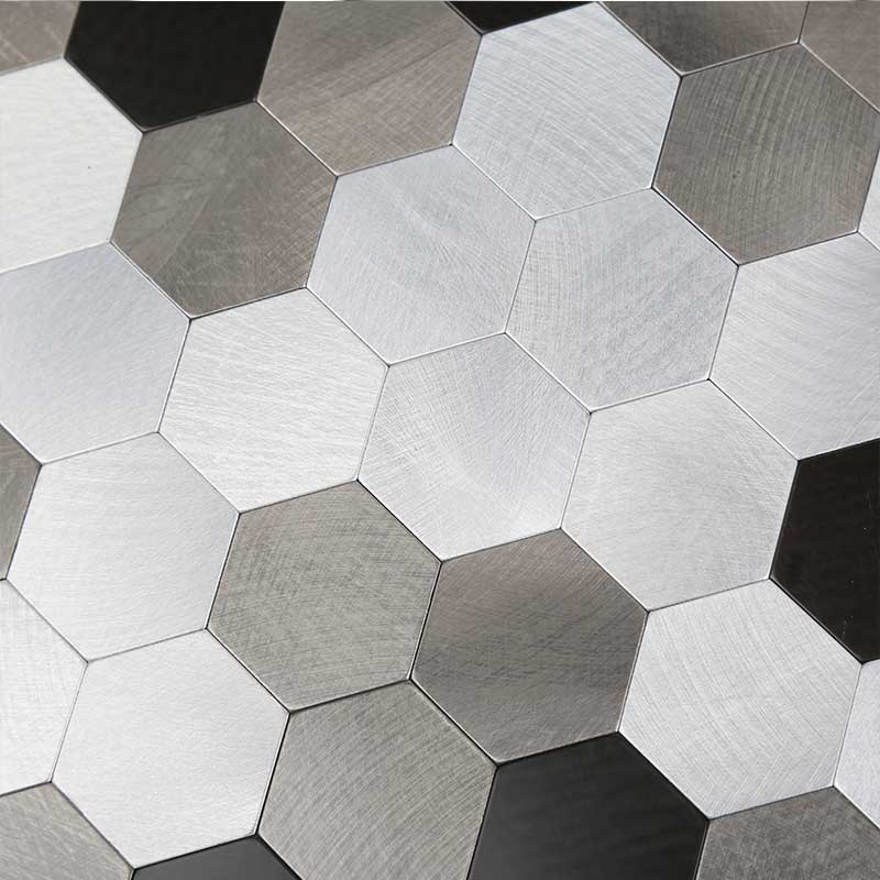 Peel and Stick Tile Metal Backsplash for Kitchen, Silver Aluminum Surface