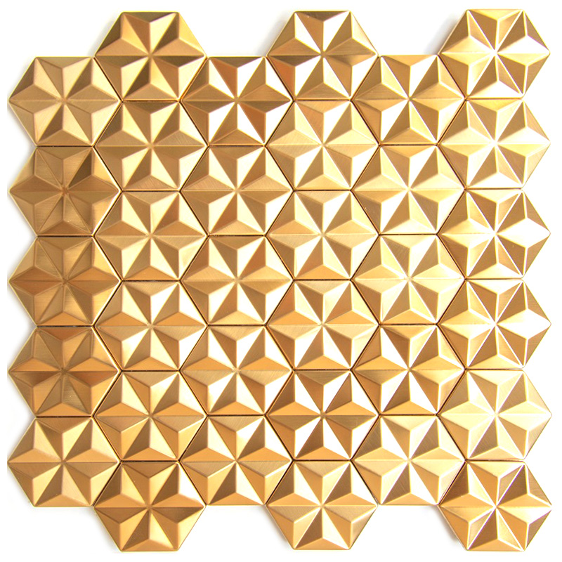 3D Stainless Steel Hexagon Mosaic for Tile bathroom and Decoration Backsplash Tile